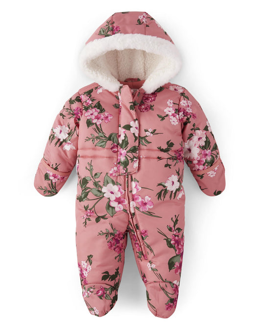 Newborn Fleece Hoodie Zip-depan Snowsuit