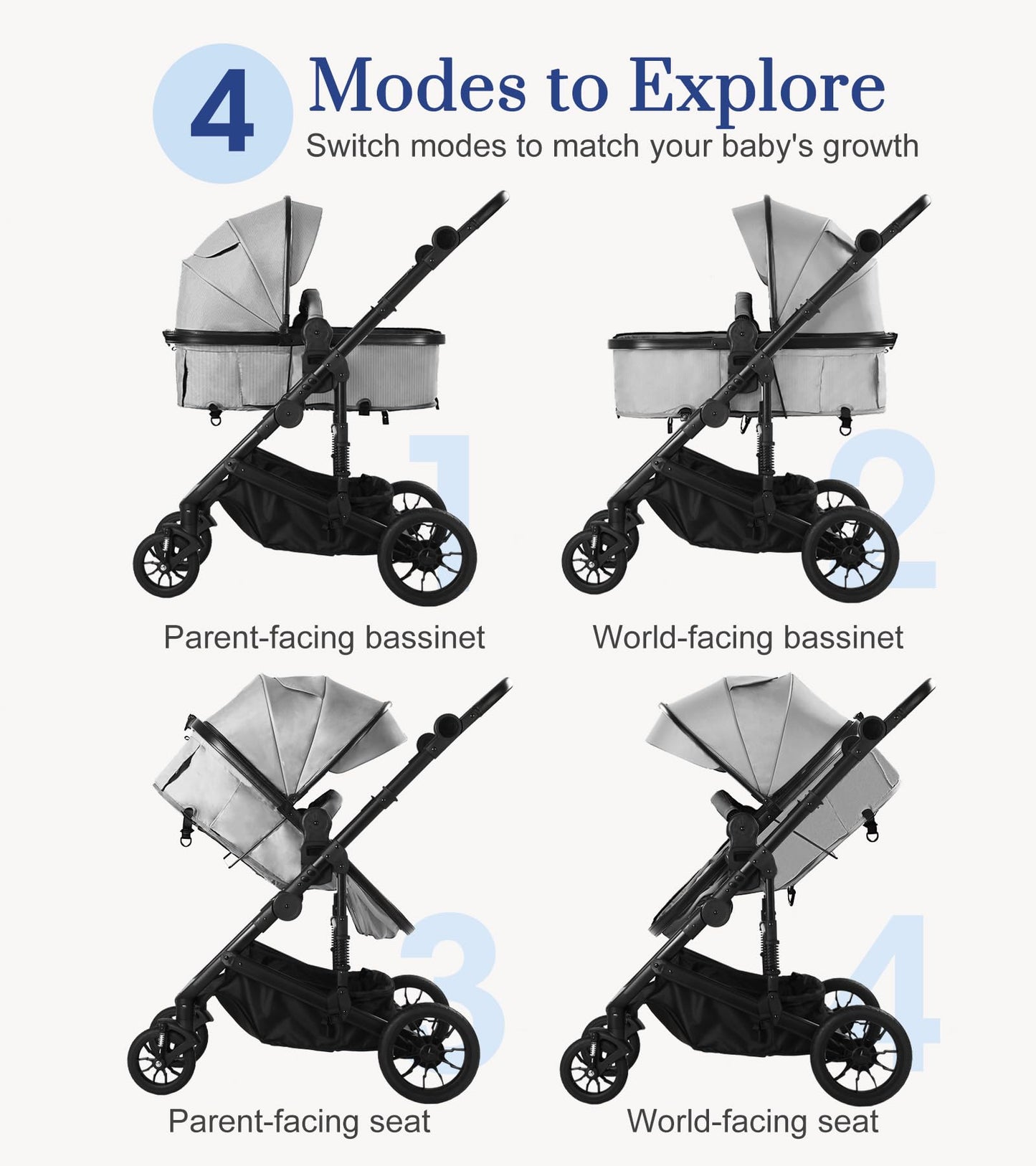 Toddler Stroller with Reversible Seat