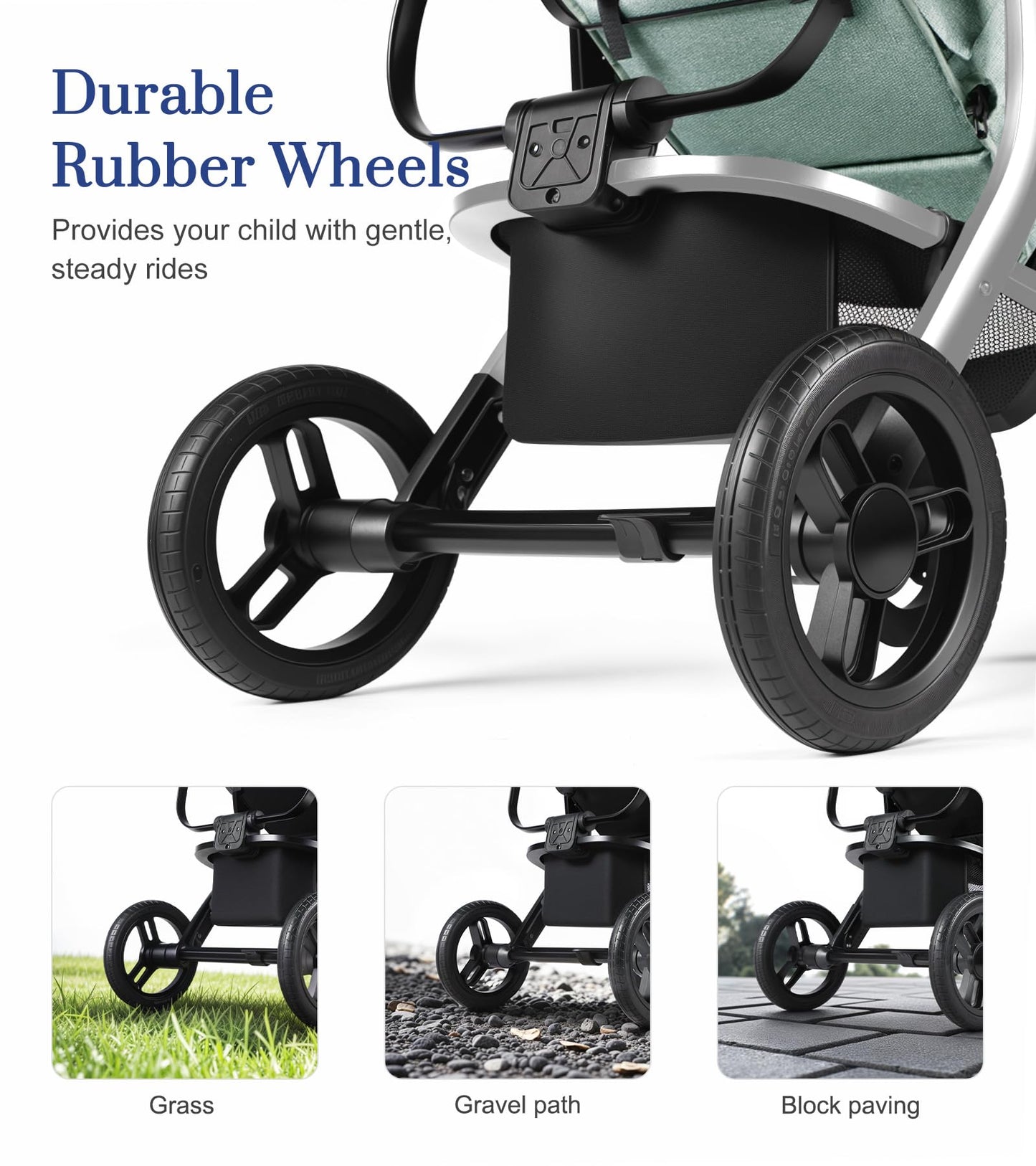 Convertible Baby Stroller Green