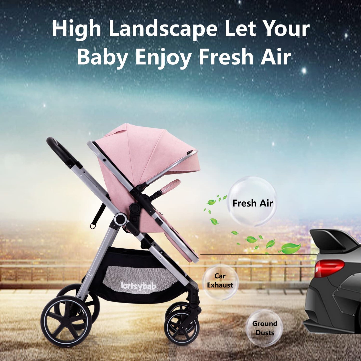 Baby Stroller with Bassinet Mode