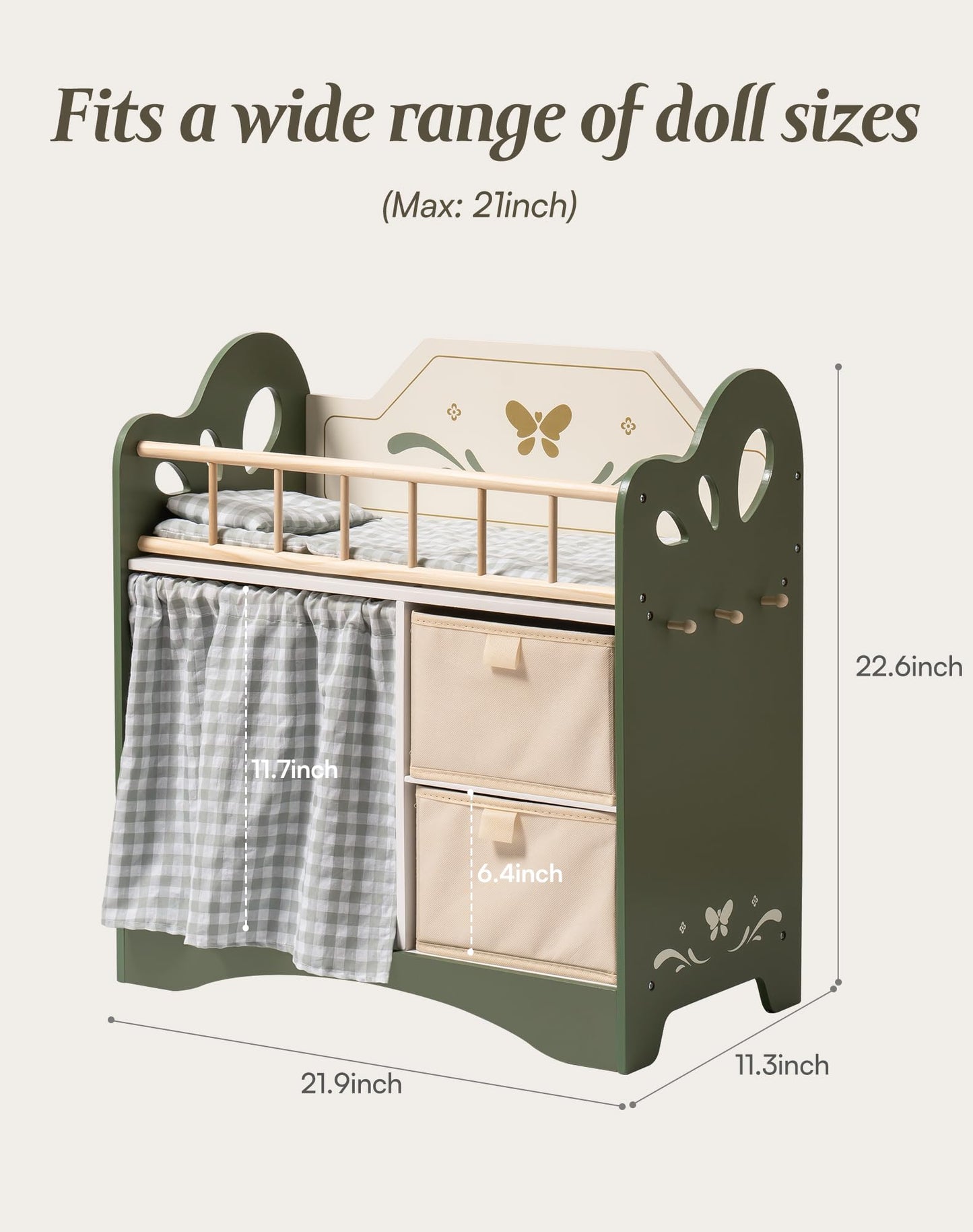 Toy Baby Crib with Storage