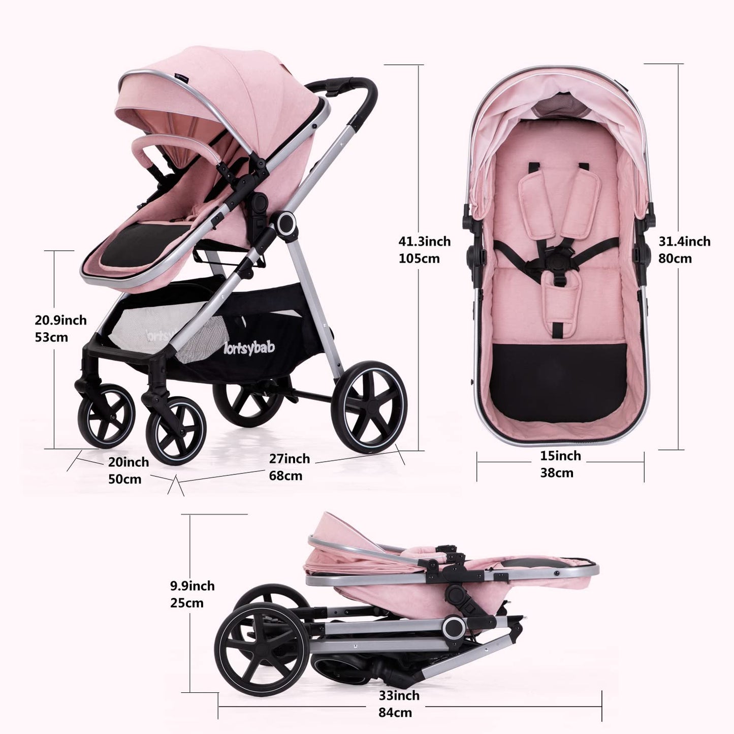 Baby Stroller with Bassinet Mode