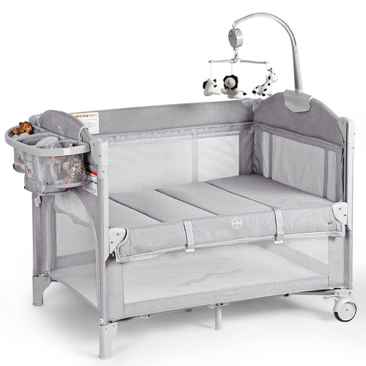 Portable Bedside Crib Gray