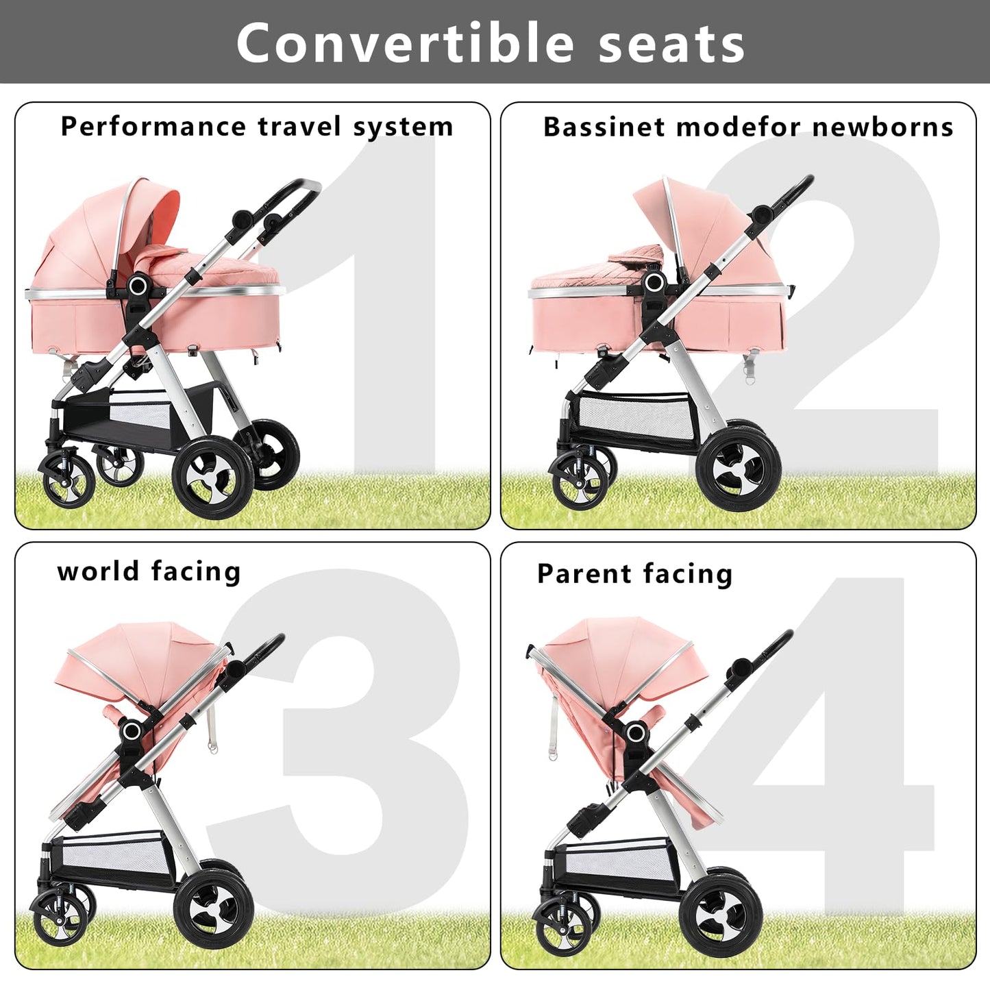 Baby Stroller for Newborn pink